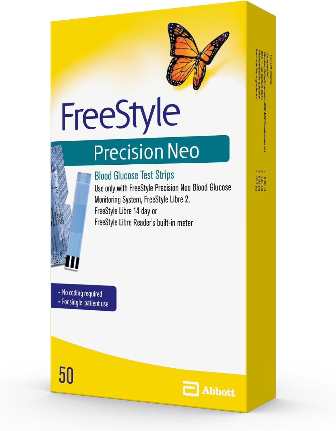 FreeStyle Precision Neo Test Strips 50 Count β Blood Glucose Monitoring with Extra Discount