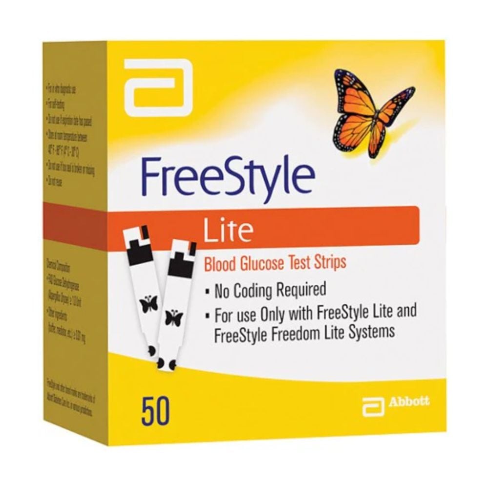 Freestyle Lite Test Strips 50 Ct – No-Coding Blood Glucose Test Strips for Diabetes Management