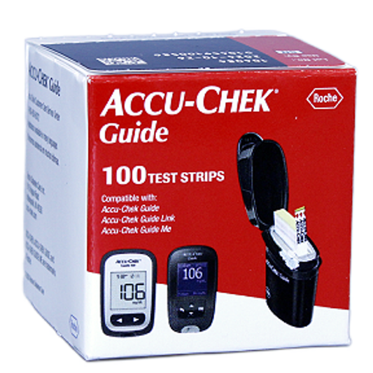 Accu-Chek Guide Test Strips 100-count box for diabetes monitoring