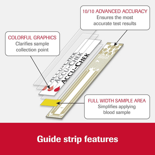 Accu-Chek Guide Test Strips 100-count box for diabetes monitoring